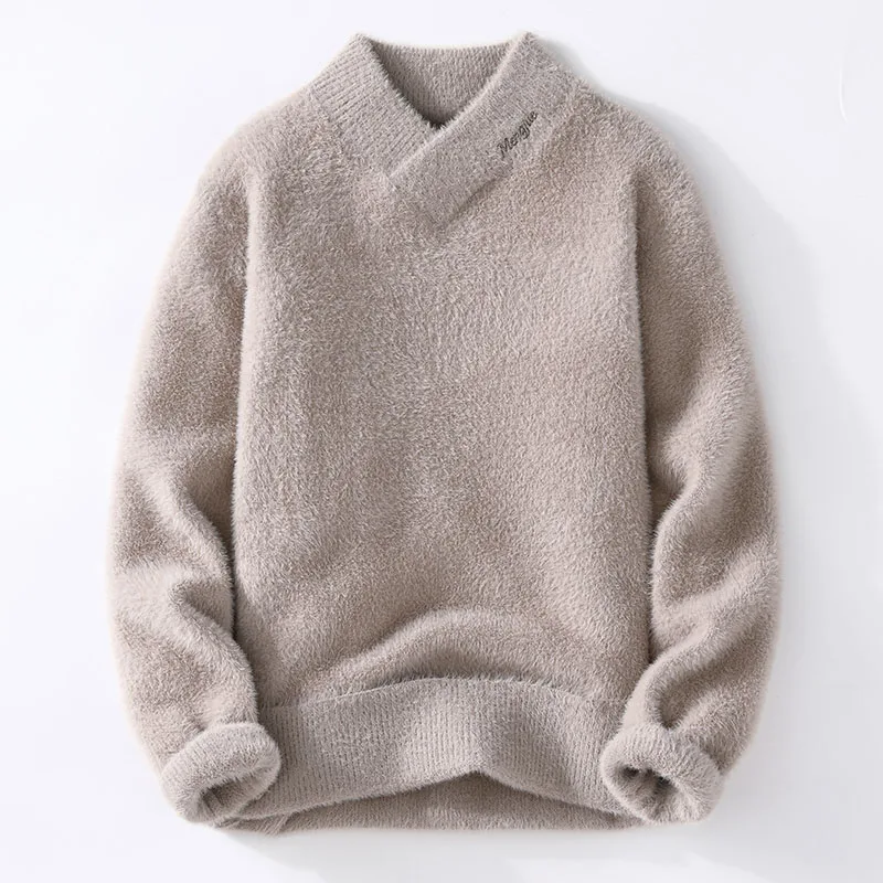 Sweaters men 2024 winter korean style mens warm sweater V-neck men sweaters autumn Men's wool pullovers men full size M-XXXL