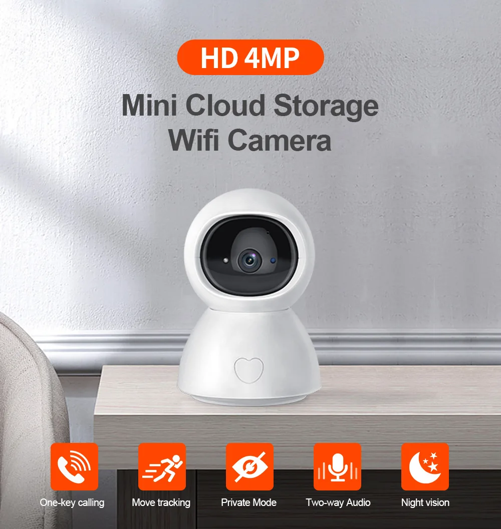 4MP 2.4G&5G Dual WIFI Tuya APP Wireless PTZ IP Dome Camera  AI Humanoid Detection Auto Tracking  Home Security Baby Monitor