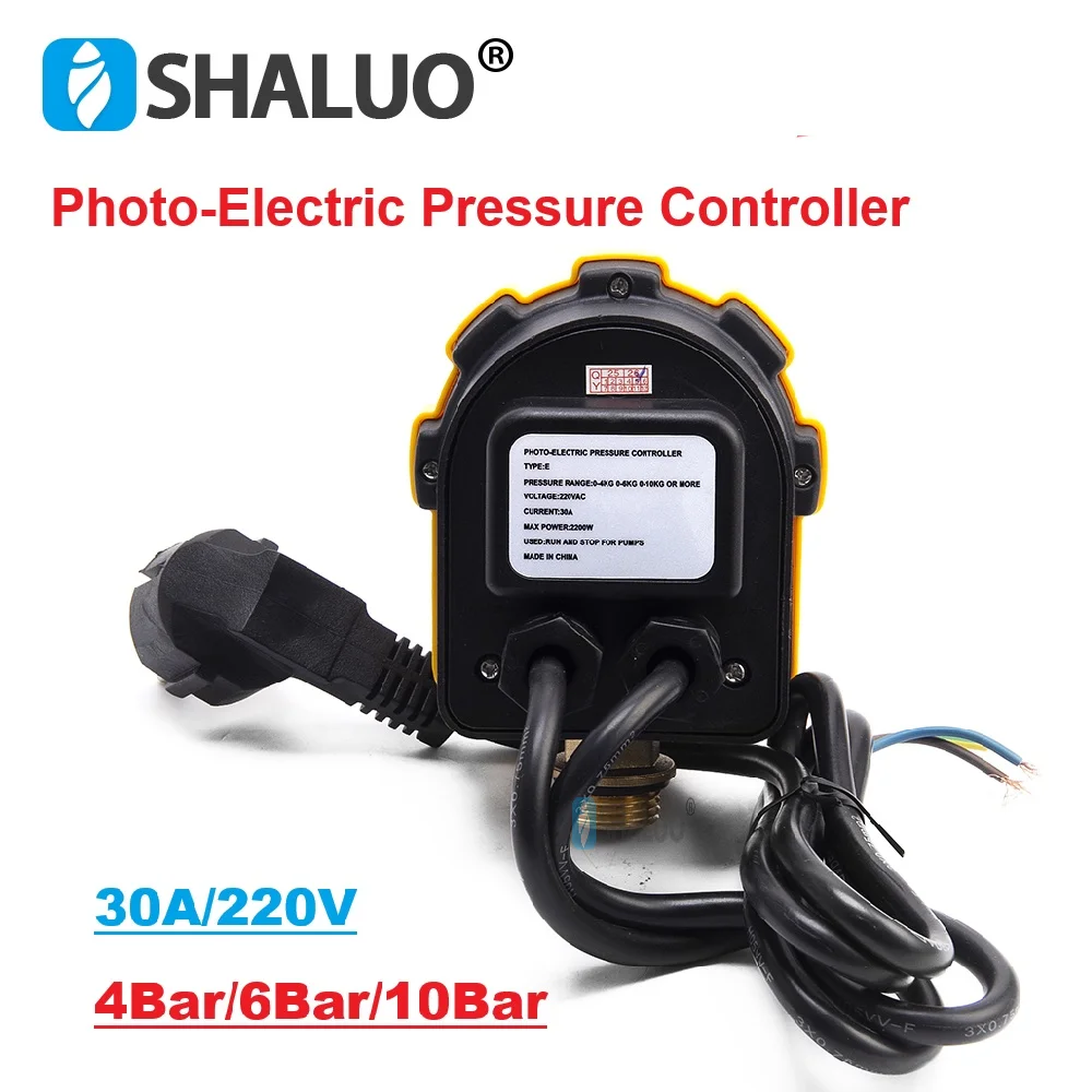 30A 220V 4Bars 6Bars 10Bars Water Pump Photo-Electric Pressure Controller Auto Digital Intelligent Control Instrument 1/4NPT