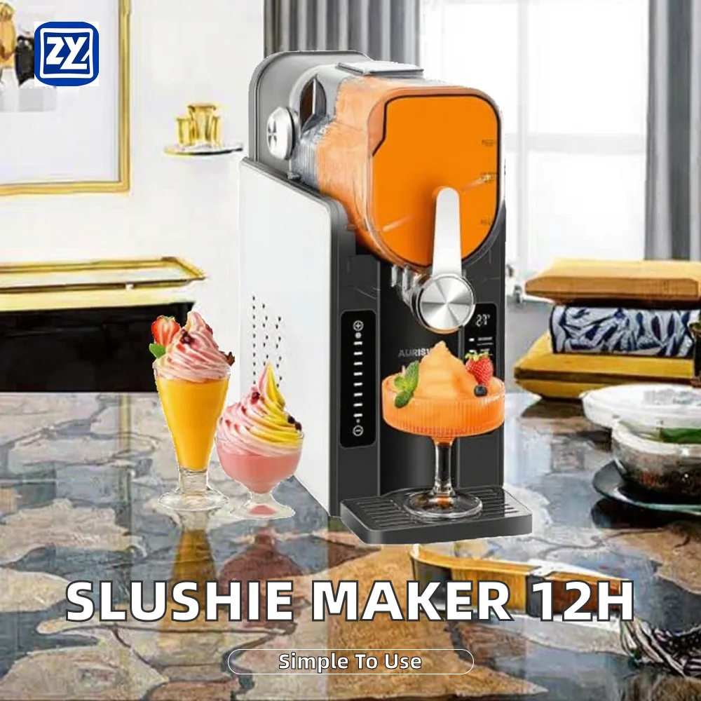 Auto-Clean LED One-Touch 12h Plastic Home Slushie Maker 6 Preset Programs Frozen Drink Slushy Machine No-Ice Needed