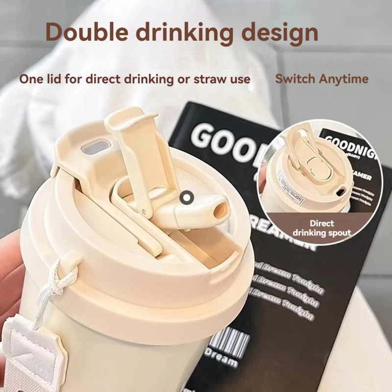 520ML LeakProof Travel Thermo Cup for Tea Coffee Stainless Steel Vacuum Mug Drinkware LeakProof Thermo Cafe Coffee Insulated Mug