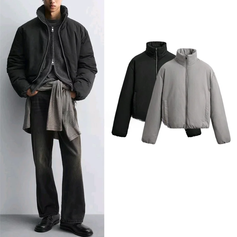 

Water-Repellent Zipper Men's Winter Jaet Loose Fit Long Sve Stand Collar ort Coat Youth Faion Warm Casual Wear
