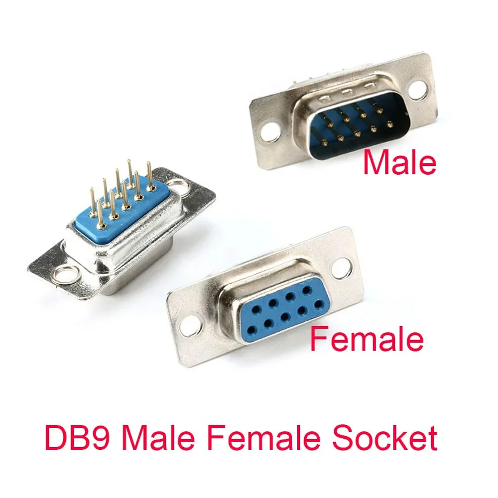 

10Pcs DB-9 Connector Pin Plug-in Board Socket DP9 D-SUB Male and Female RS232 Serial Welded Plate DB9