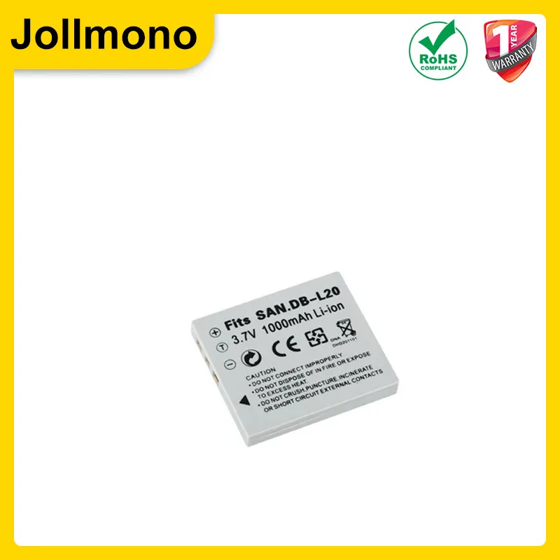 4Pcs DB-L20 DB-L20AU DB-L20A Battery + AC Charger for Sanyo Xacti VPC-C4V CG9 C1 CA6OR CA65 CA8 CA9 CG6 CG65 E1 E2 E6
