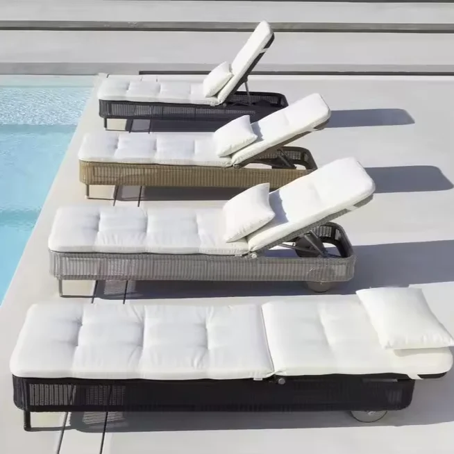 Pool Resort Leisure Hotel Garden Teak Wood Sunbed Outdoor Lounge Beach Chair Sun Lounger