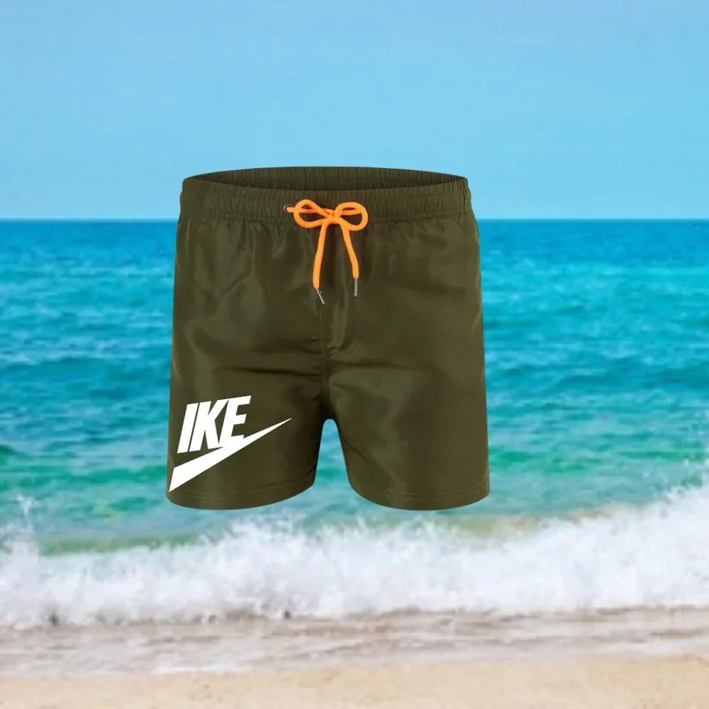 Men's printed summer shorts in 2025, casual, quick-drying and breathable, double-layer sand mesh lined shorts