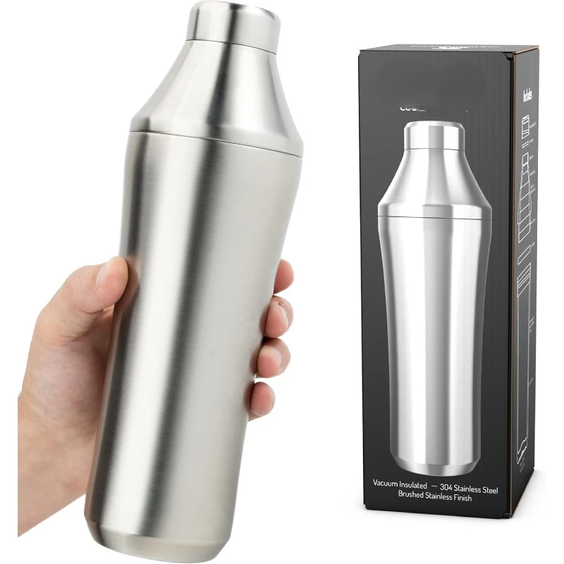 Hybrid Cocktail Shaker - Premium Vacuum Insulated Stainless Steel Cocktail Shaker - Innovative Measuring System