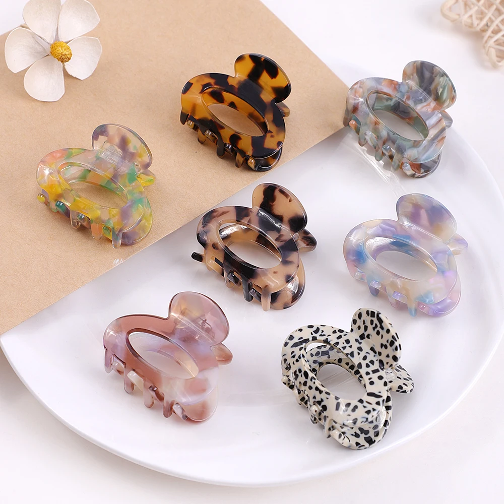 

3Pcs Mini Acetate Hair Clip for Women Girls Hair Claw Chic Barrettes Crab Hairpins Styling Claw Clips Fashion Hair Accessories