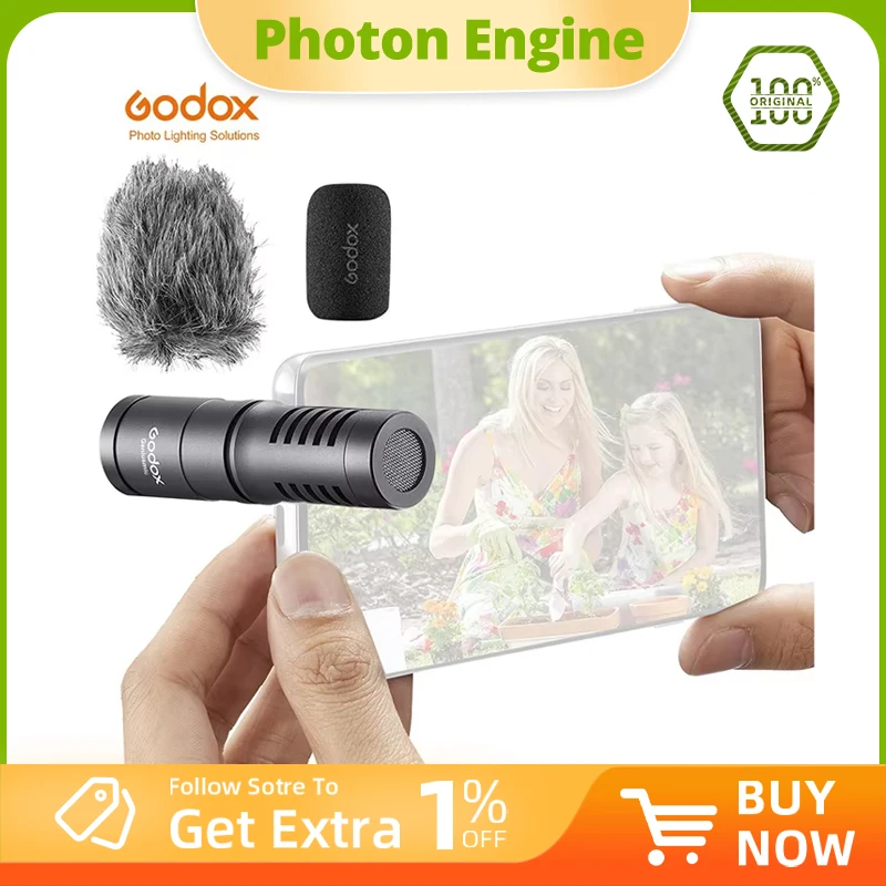 

Godox Geniusmic 3.5mm UC LT Super-hearted Direction Microphone Mobile Live Inter