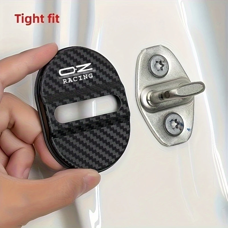 OZ carbon fiber texture car door lock cover vibration-damping noise-reducing soundproof sealing patch buffer