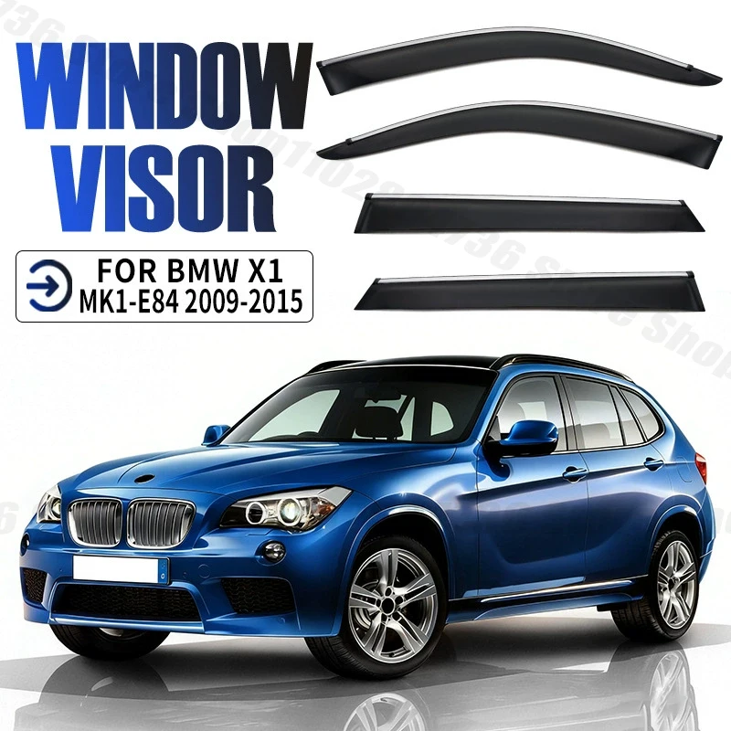 Window Visors for BMW X1 MK1-E84 2009-2015 4pcs Side Window Rain Guard Wind Deflector Weathershield Vent Visor for Car Windows