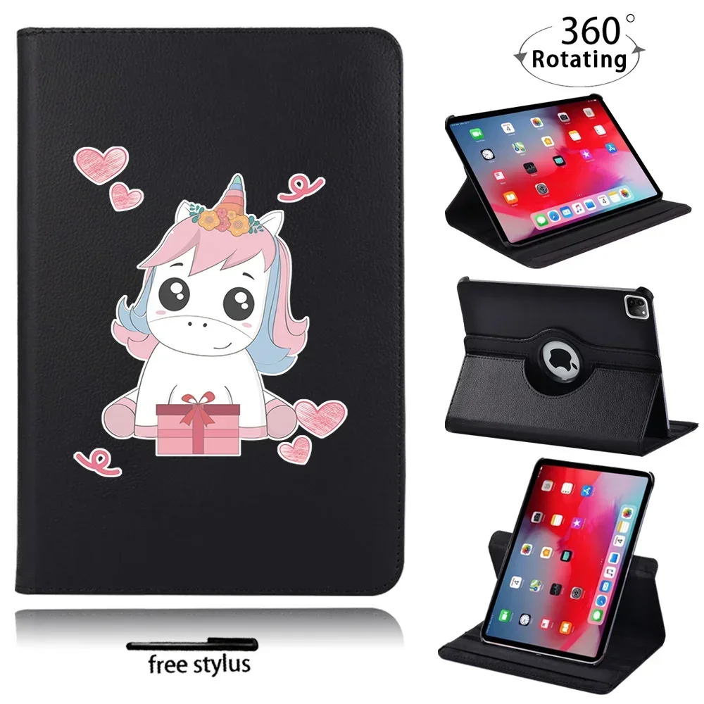 

Tablet Case for IPad Pro 11/ipad Pro 9.7 Inch/IPad Pro 10.5 Inch 360 Rotating Cute Unicorn Dustpoor Protective Sleeve+Stylus