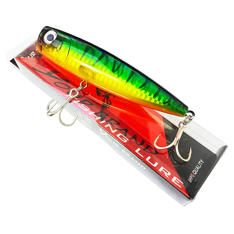 105mm 23g Topwater Popper Fishing Lures Surface Saltwater Twitch Wobblers for Pike Swimbait Long Casting Artificial Hard Bait