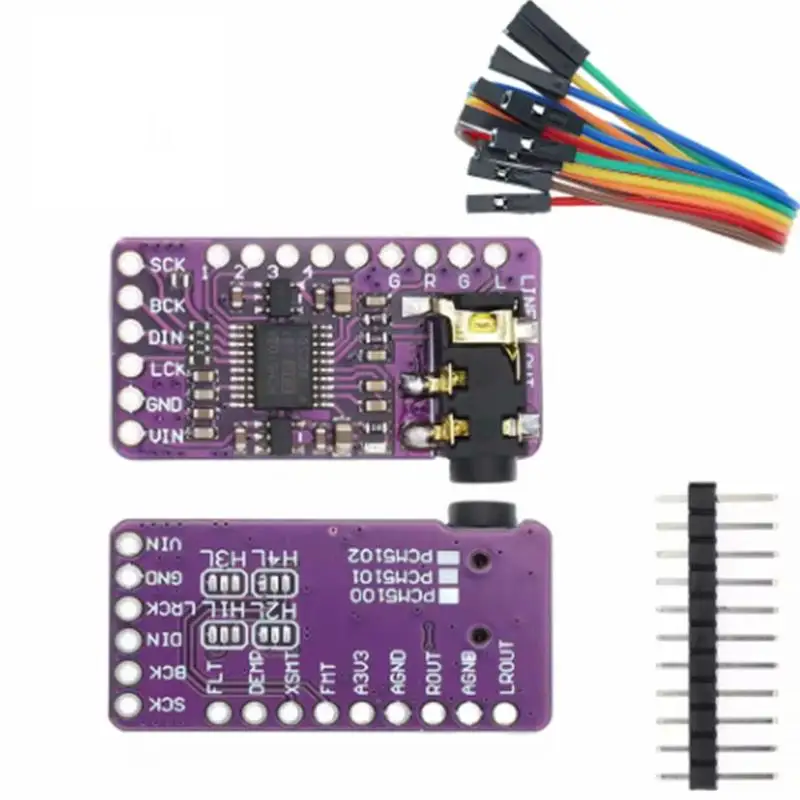 GY-PCM5102 Digital Audio Module,PCM5102A I2S Decoder Board Compatible with Raspberry Pi,Supports PHAT Format I2S Audio Playback view 4