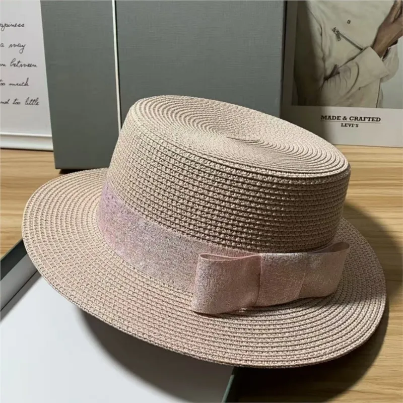 Ink-wash printed webbing fashionable flat-topped hat for women versatile casual sunshade outdoor trend