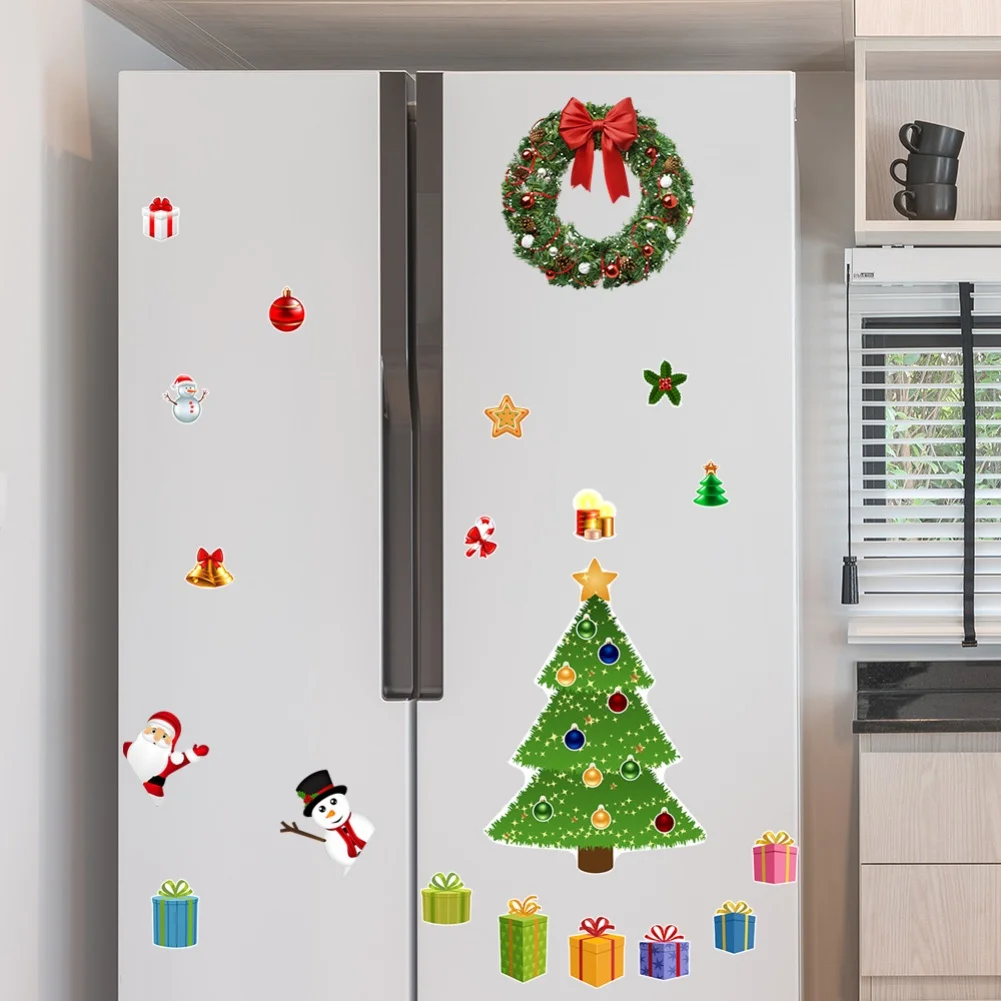 الثلاجة ملصق يدوي الصنع عيد الميلاد تحت عنوان ملصق مغناطيسي DIY ، شجرة عيد الميلاد لملحقات أجزاء تزيين الثلاجة