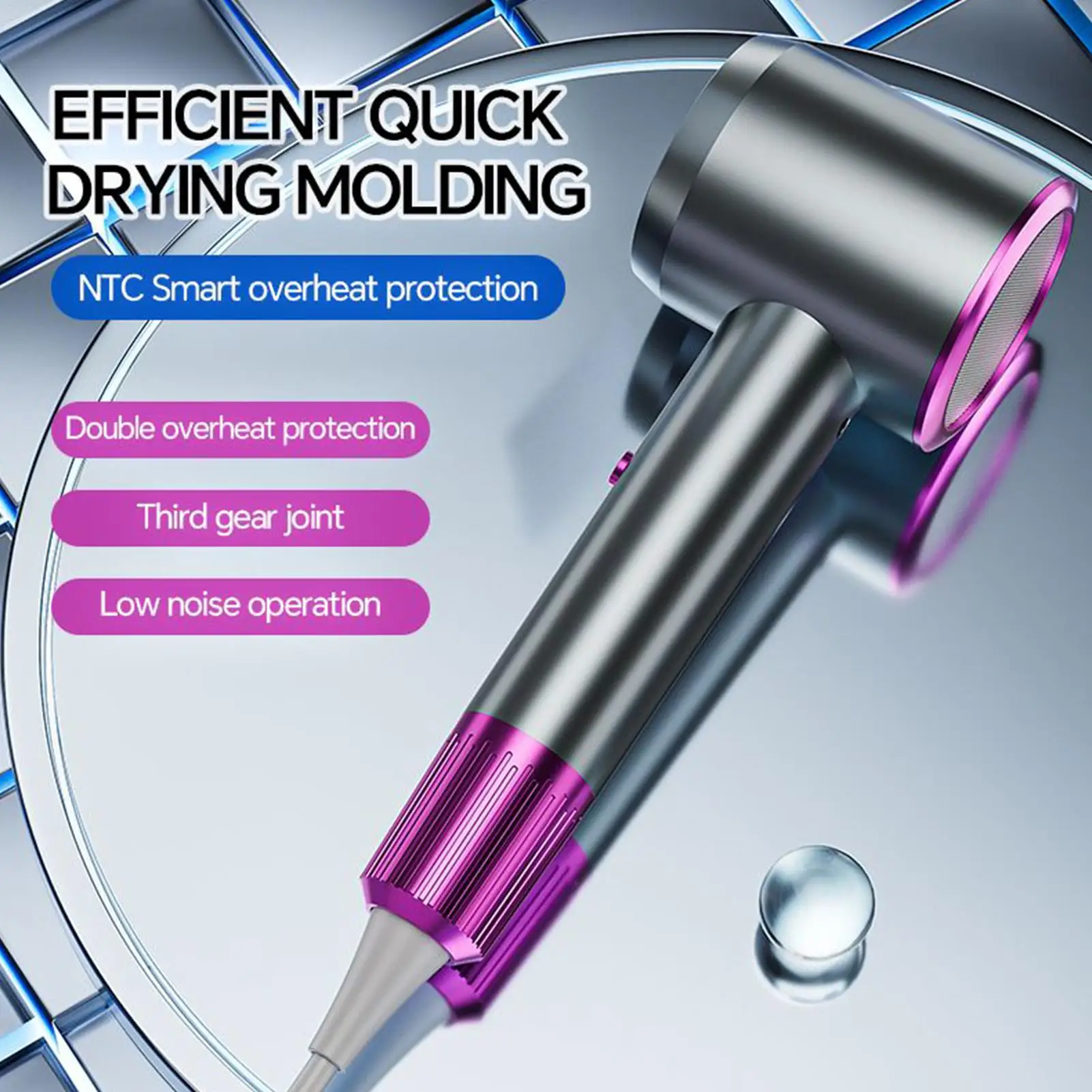 

Высокоскоростной фен, синий свет, отрицательные ионы, быстросохнущий бесшумный фен, профессиональный выпрямитель для завивки волос для салона дома