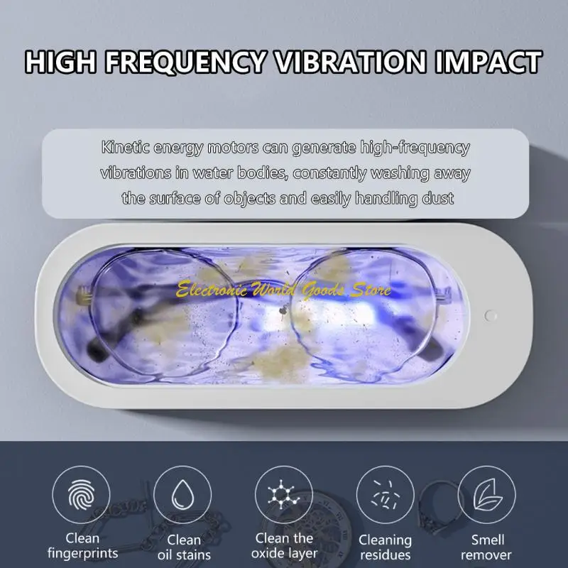 Kontaktlinsen Brillenreinigungsmaschine Tragbare Schmuckreinigungsmaschine Hochfrequenz-Reinigungsbox Großer Raum