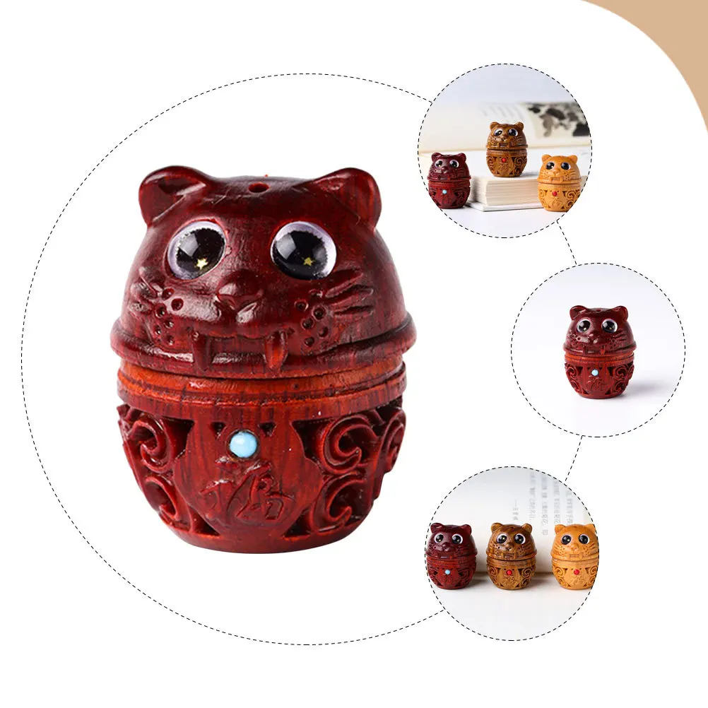

Wooden Tiger Pendant Vintage Style Keyring Charm DIY Crafts Car Hanging Decoration Purifier Wooden Tiger Pendants