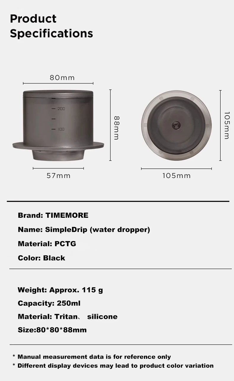 TIMEMORE SimpleDrip Water Dropper With Lid 13 Holes For Uniform Water Discharge Maintain A Constant And Stable Flow Of Water