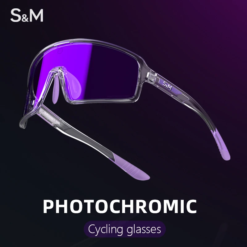 

SM-Windproof Color-Changing Cycling Glasses, Outdoor Sports Day and Night Dual-Use, Running, Mountain Road, Cycling Goggles, New