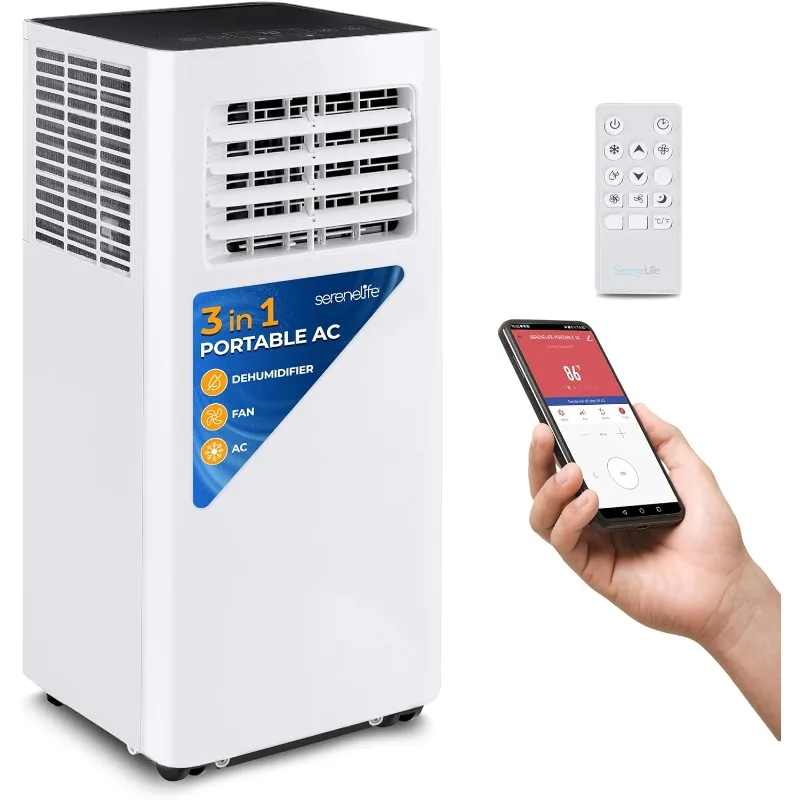 

Small Air Conditioner Portable 10,000 BTU with Built-in Dehumidifier - Portable AC unit for rooms up to 450 sq ft - WiFi app