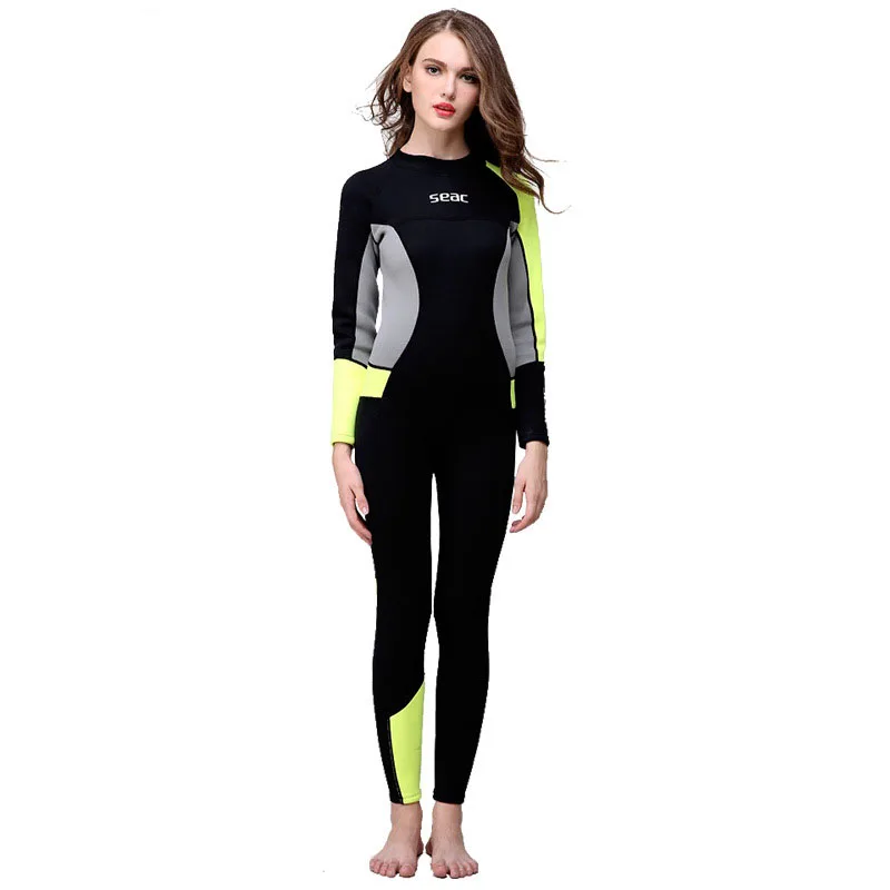 Trajes de una pieza para mujer, traje de buceo, kayak, surf, manga larga, neopreno de 3mm