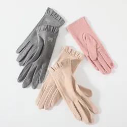 Autumn And Winter Women Warm Gloves Fashion Cute Student Touch Screen Mittens Cycling Female Full Finger Gloves Wholesale T81