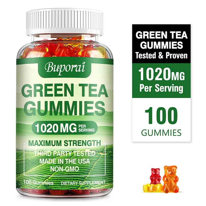 

Green Tea Gummies - Supports Digestive Health, Healthy Weight Management, Boosts Energy Metabolism, and Suppresses Appetite