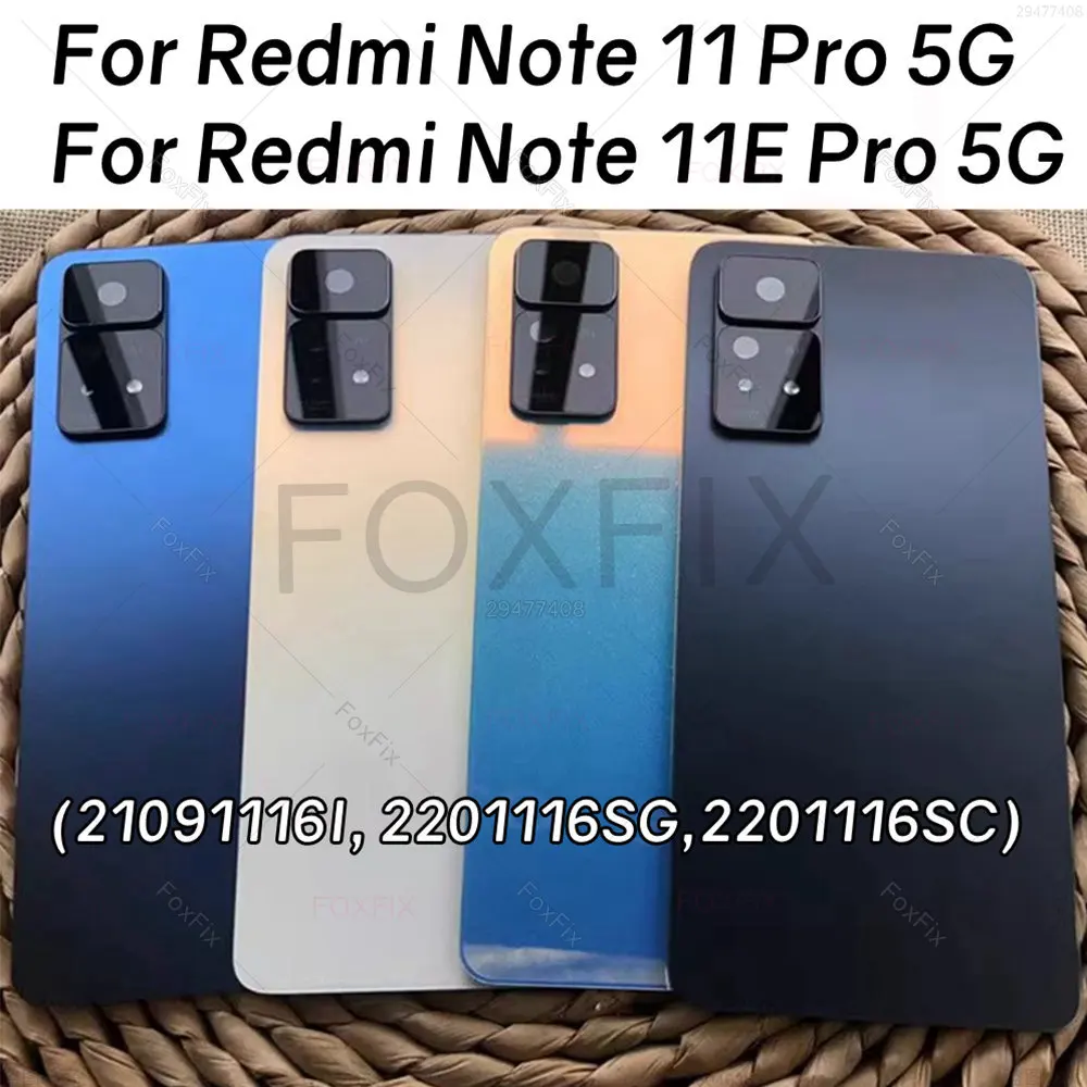 IYAiYO Couvercle Arrière Verre Xiaomi Redmi Note 11 Pro 5G – Bleu Foncé, Batterie Cover Avec Adhésif Préinstallé + Outils