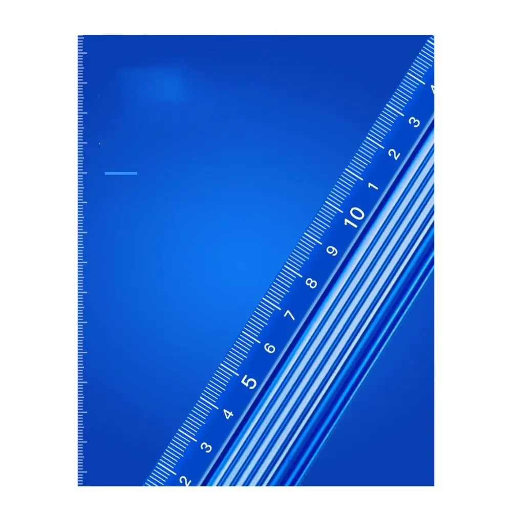 New Aluminum Alloy Straight Scale Ruler Straight Blue Aluminum Alloy Ruler Multi-function 3 Sizes Calibration Ruler Measuring