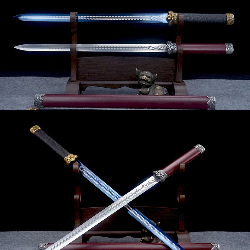 

75cmAB Set, Purple Skin, Black Skin, Beast King Sword, Medieval katana, Battle Preparation full tang, Demon, Demon, Edge Cutting