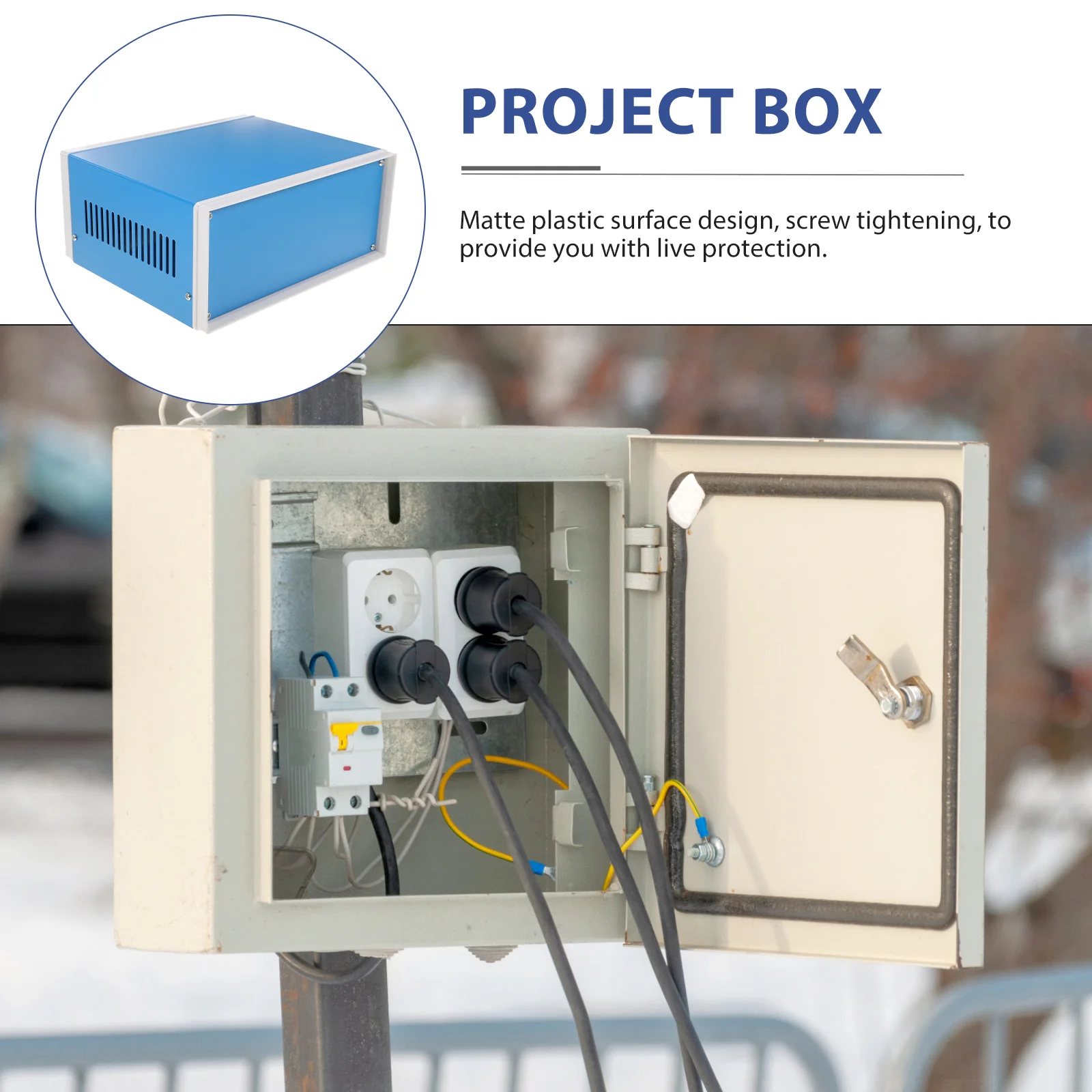 Caixa de junção eletrônica DIY Caso Metal Gabinete Preventivo para Projetos Azul