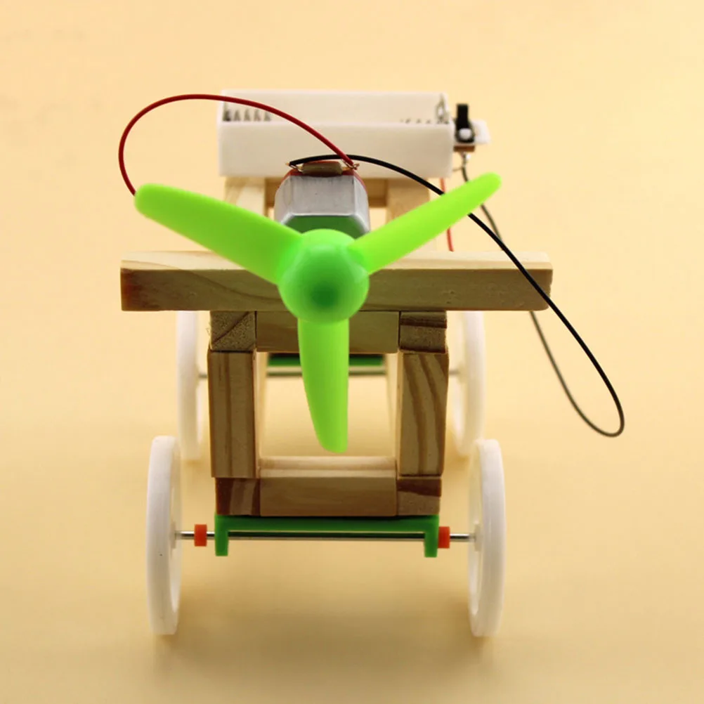 

DIY Wind Powered Car Creative Educational Kit Kids Hands- Experiment Learning Gadget DIY Wind Powered Car