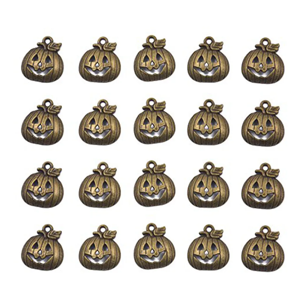 

20 Pcs Alloy Pumpkin Charms Bronze Halloween Decorations Spooky Cute Pendants Jewelry Making Accessories
