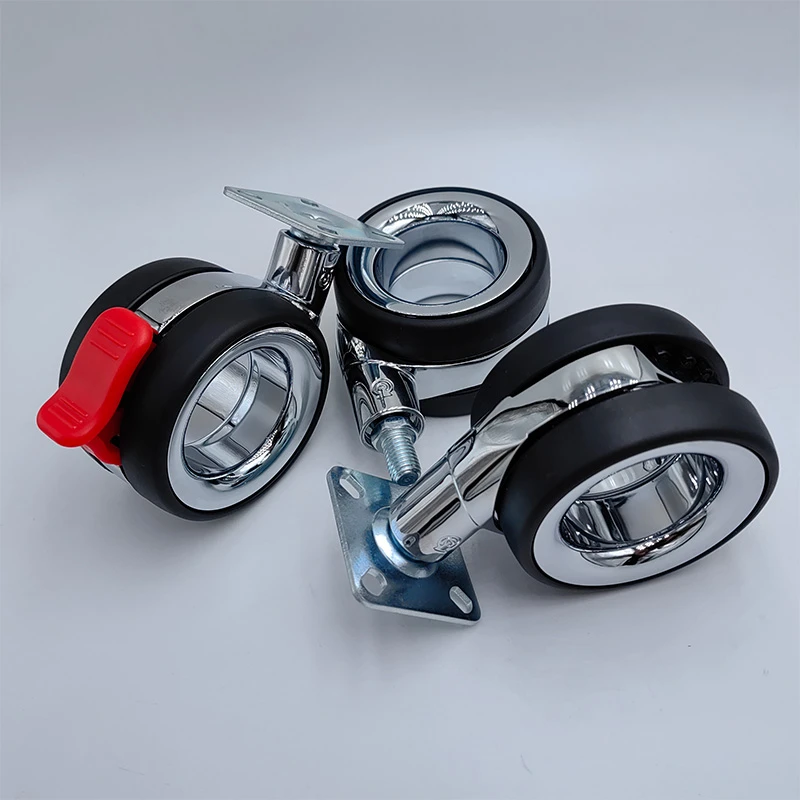 5 Pc-High-end Luxury 3-inch Insert Rod M11/Screw M8/10/12mm Anti-entanglement Aluminum Alloy Swivel Casters For Office Chairs