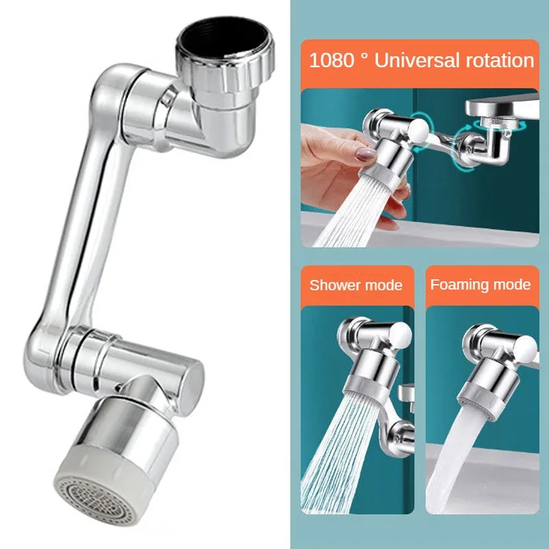 Universal 1080°Rotation Faucet Extender Spray Head Anti Splash Filter Plastic Kitchen Faucet Water Saving Nozzle Sprayer