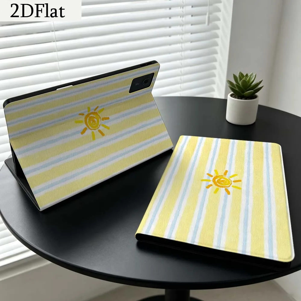 Yellow White Stripes Gift For Lenovo Xiaoxin Pad Pro Tab K11 K10 Y900 3rd Y700 P11 P12 11.5 12.7 8.8 Inch Tablet Case