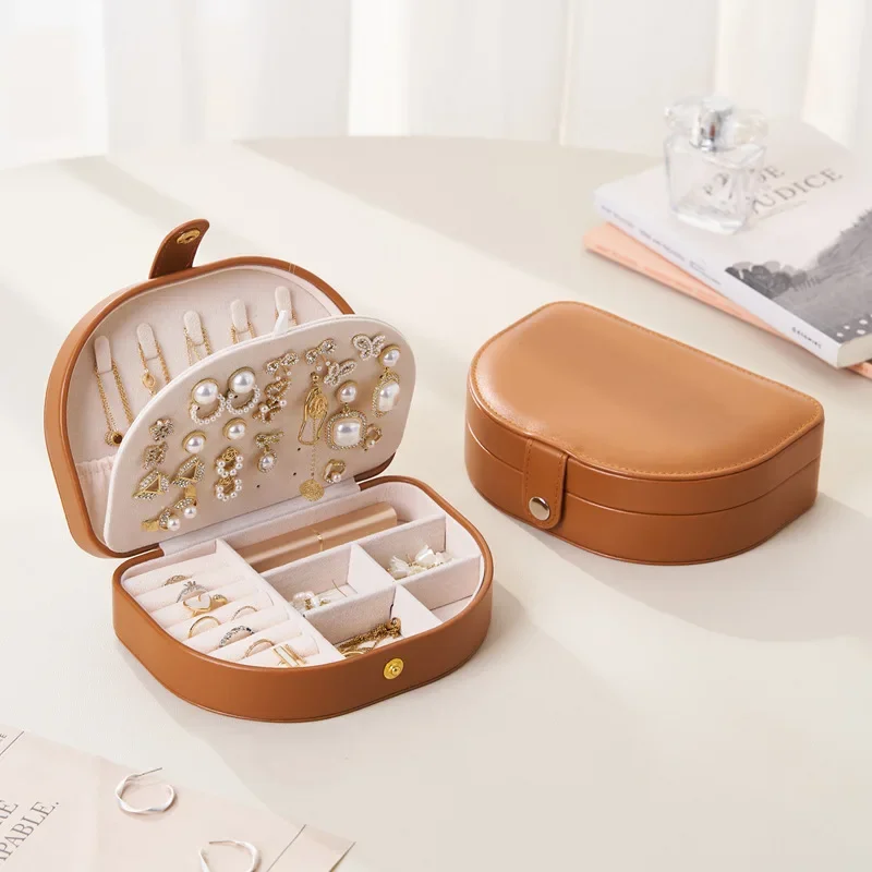 Double-Layer Large-Capacity Jewelry Box Velvet Ring Earrings Bracelet Pendant Storage Box Travel Portable Jewelry Case Organizer