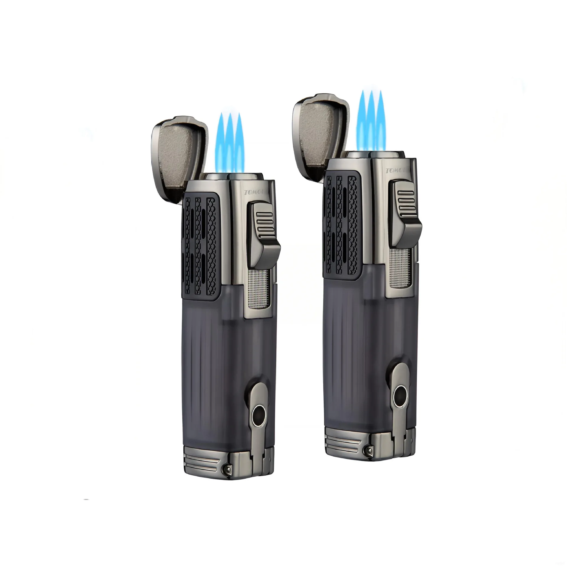 Triple Jet Flame Windproof Lighter, Multi-Functional Butane Lighter for Cigars & Moxibustion Premium EDC Lighter