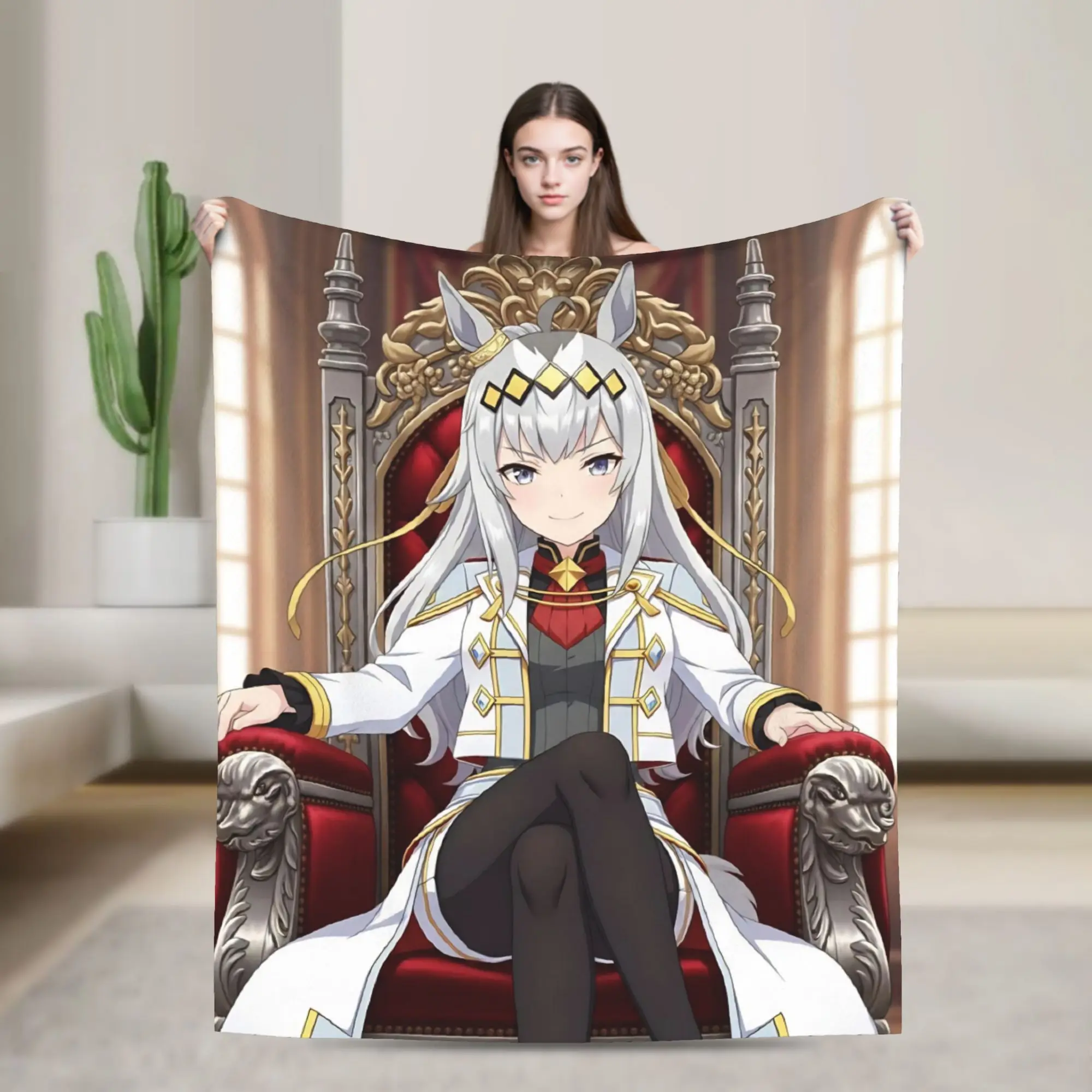 Oguri Cap Velvet Throw Blankets Uma Musume Pretty Derby Blankets for Bed Outdoor Super Soft Bedspread