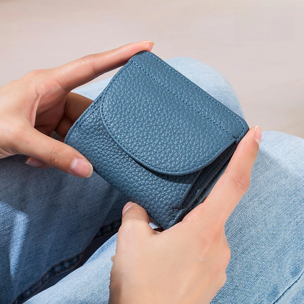   กระเป๋าสตางค์หนังบางสำหรับผู้หญิง ดีไซน์เรียบง่าย พับได้บางเฉียบ กระเป๋าใส่เงินลายกระบองเพชร ดีไซน์ทันสมัยสไตล์ญี่ปุ่น