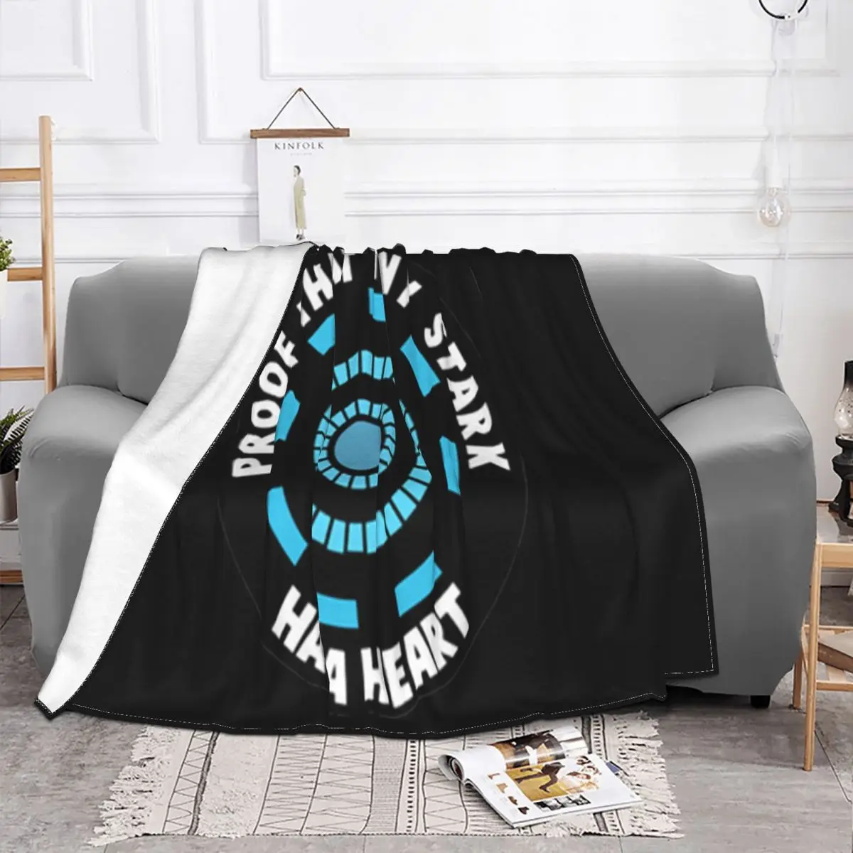 Proof That Tony Stark Has A Heart Low Price New Brand Present Rap Spring Dj Cheap Sale Geek Designs Leisure Throw Blanket