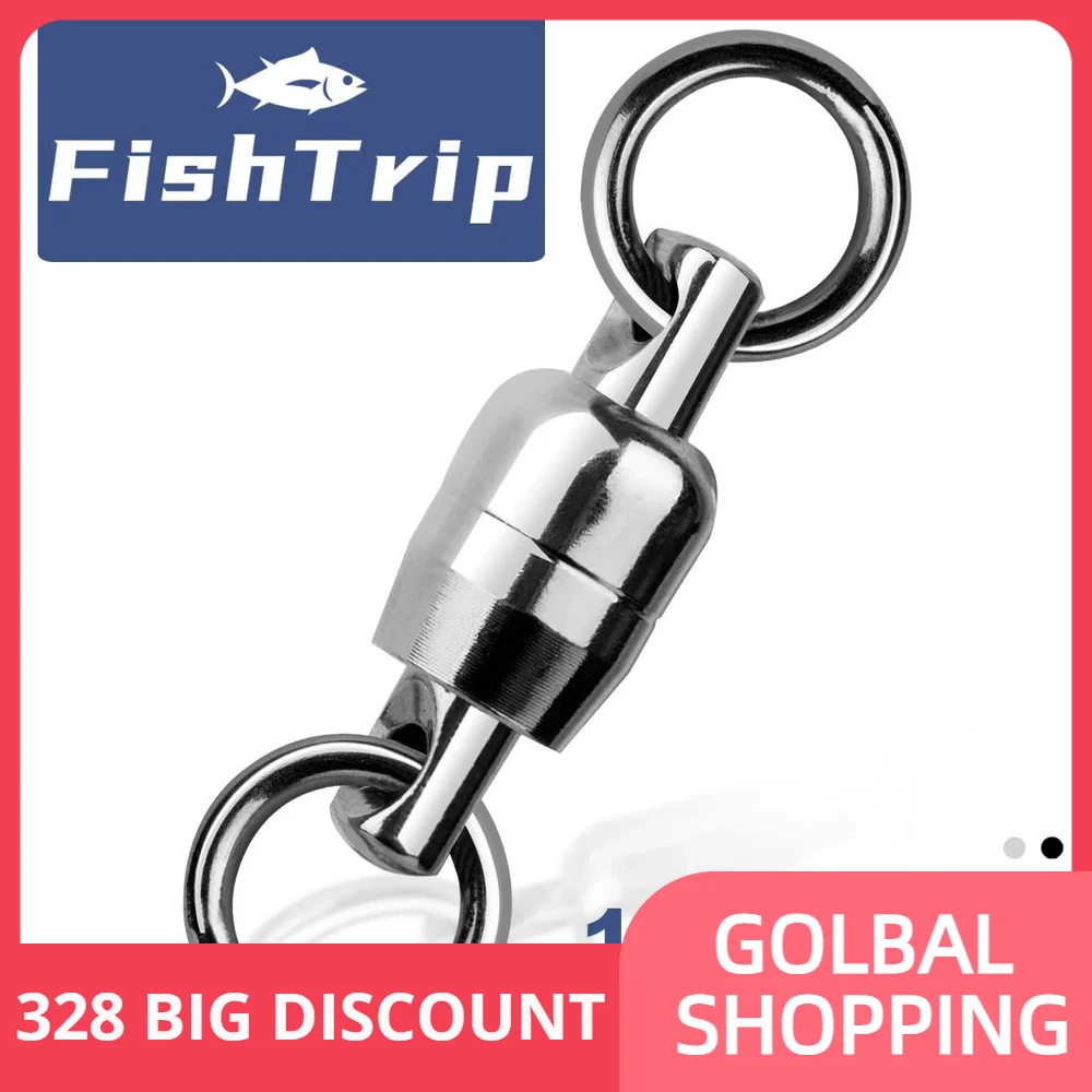 FishTrip Stainless Steel Dual Ball Bearing Swivels Heavy Duty High Strength One-piece Design