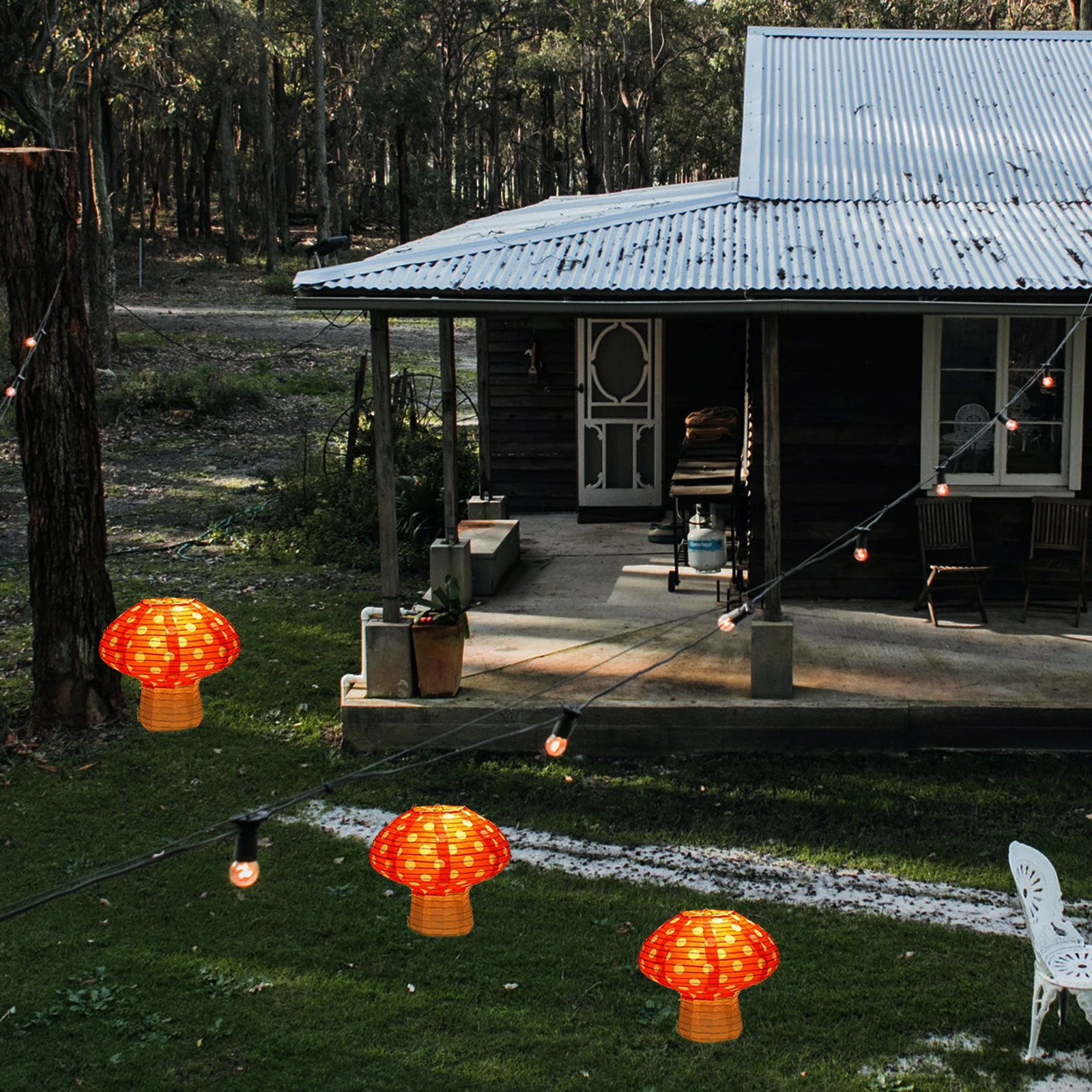 

3pcs Mushroom Paper Lanterns Bright Color Reusable Wedding Children Room Kindergarten Classroom Scene Layout Atmosphere