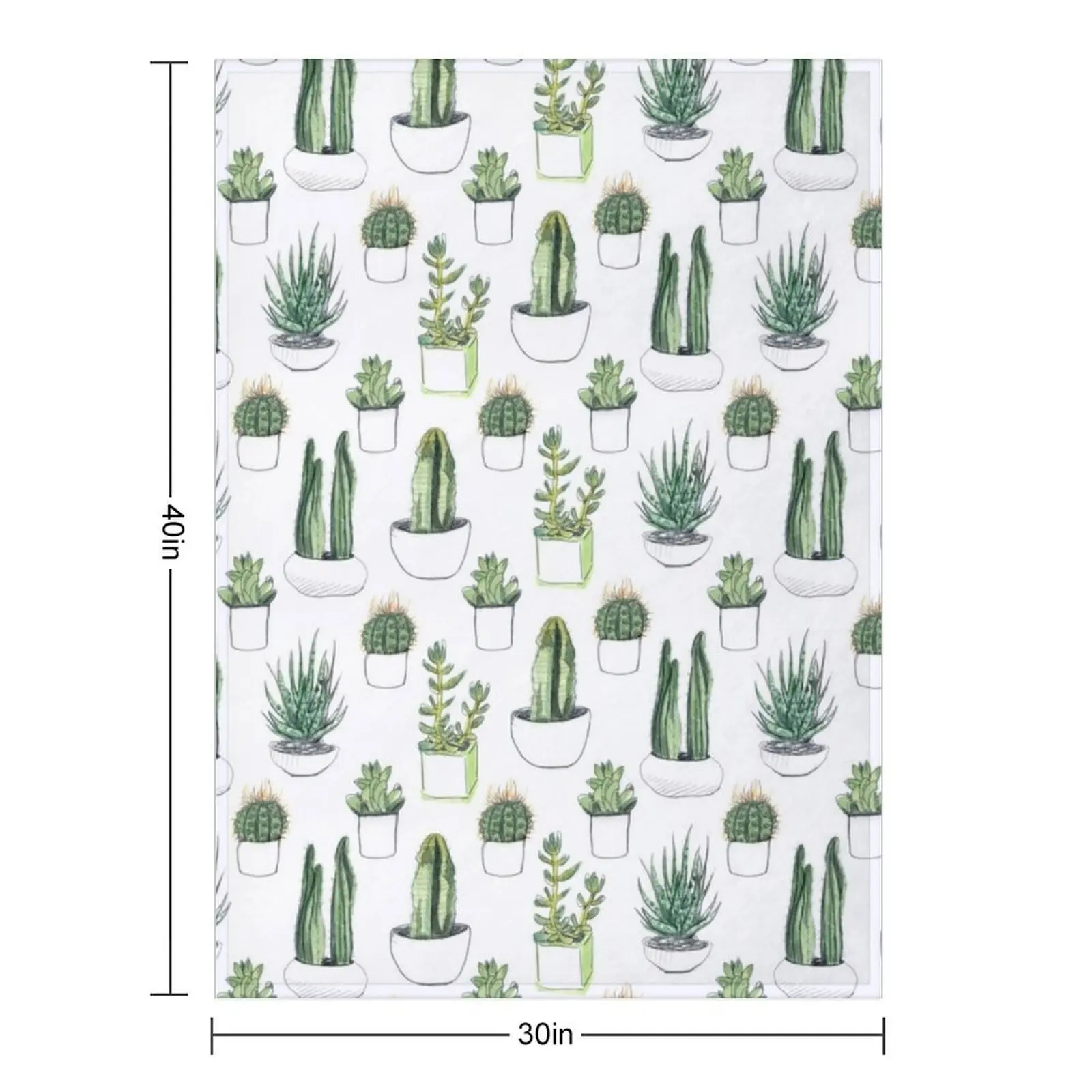 Watercolour cacti & succulents Throw Blanket Plaid Soft Bed linens Luxury Brand Blankets