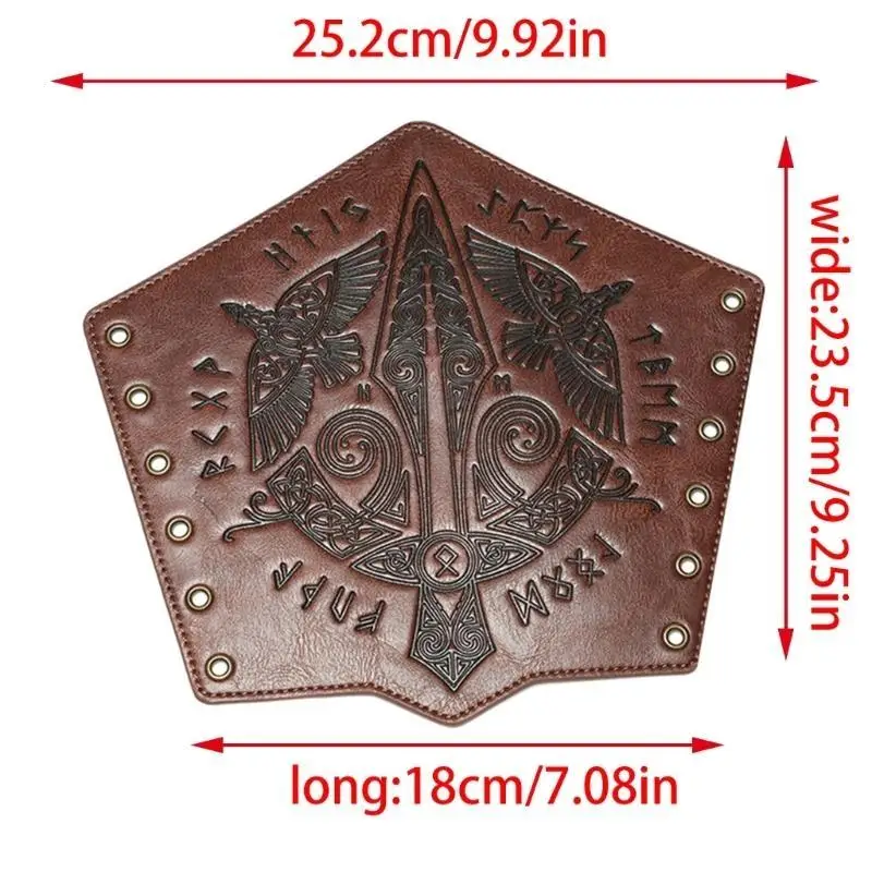 652F Guardia da polso Halloween per giochi ruolo maschile Pirata PU Medievale Pirata Cavaliere Guanto da polso Bracciale
