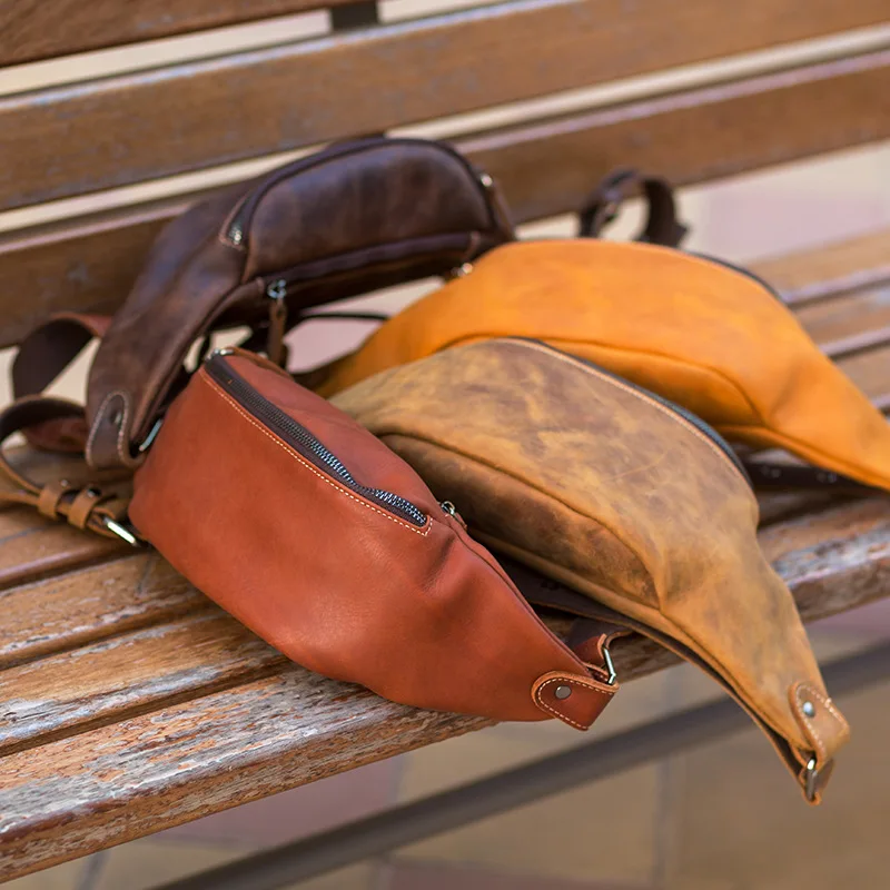 

Ретро Crazy Horse из натуральной кожи для мобильного телефона, повседневный многофункциональный модный дизайнерский телефон через плечо с талией для поездок на работу