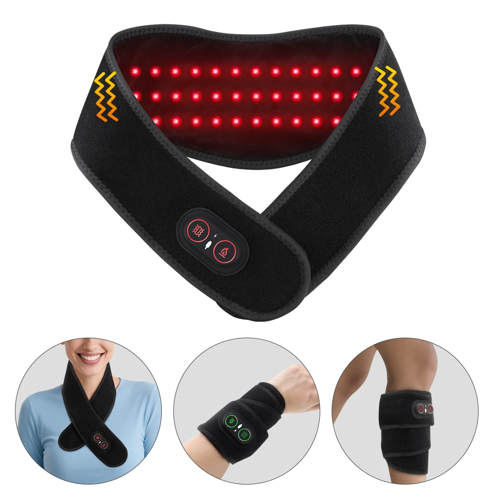 

Cordless Heated Neck Wrap Electric Wireless Neck Massager with Red Light Vibration Heating Pad for Neck Hands Legs Wrists