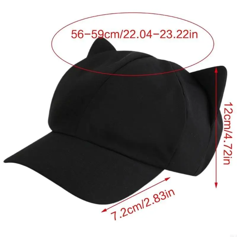 M6CD Sunproof قبعة بيسبول مع القطط الأذن قبعة بواقٍ للشمس للسفر الكبار في الهواء الطلق ضبط حجم الدراجات التنزه عطلة قبعة الشمس